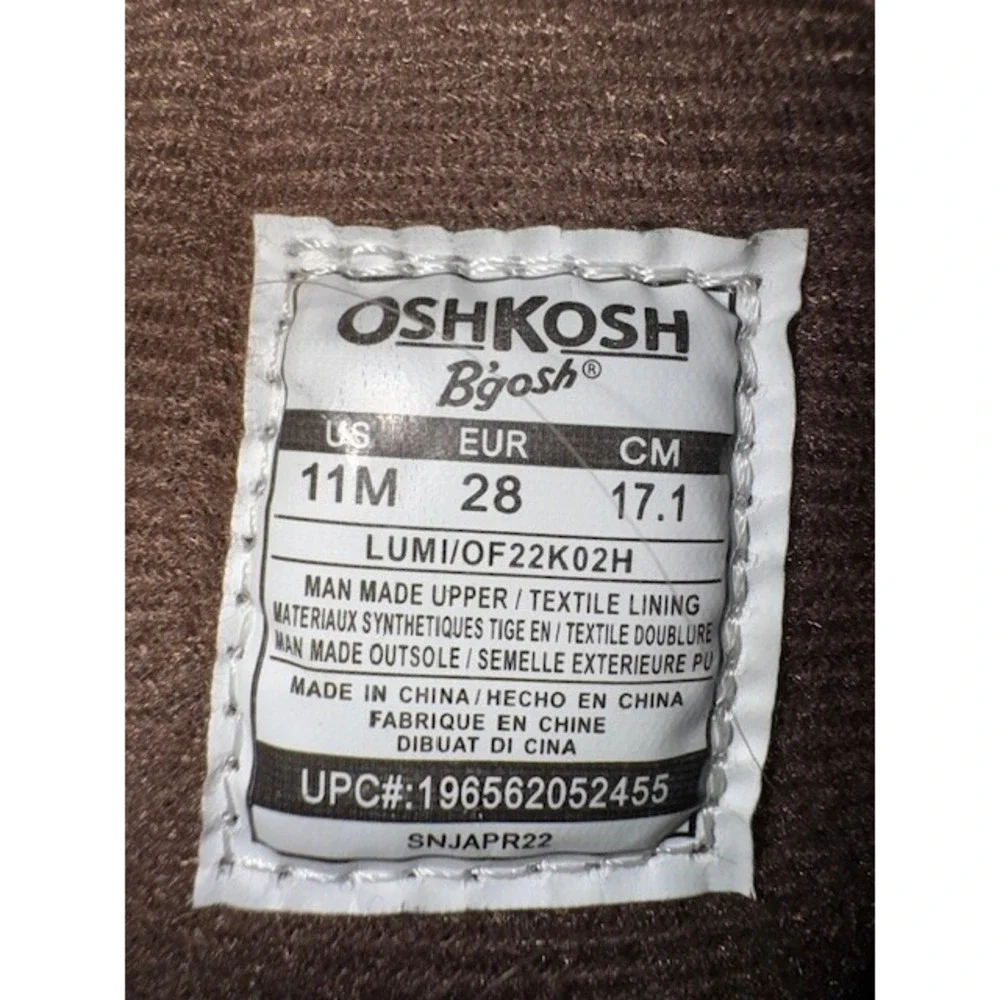 OshKosh Bgosh Lumi‎ Brown Faux Leather Tall Boots Girls Size 11M OF22K02H
